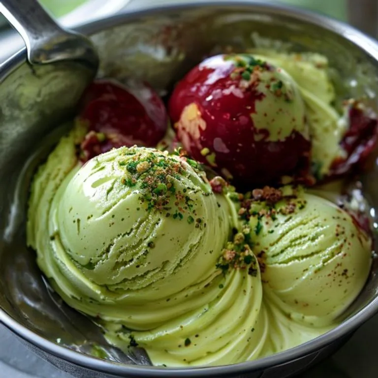 Frisches, cremiges Gelato von Hand gemacht